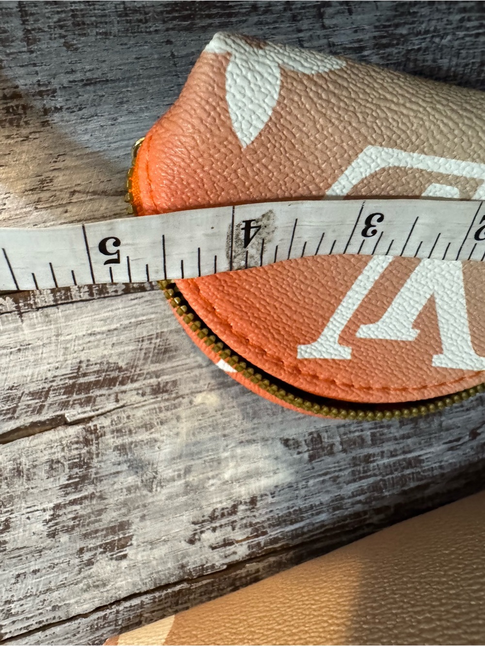 Designer-Inspired Orange Gradient Coin Pouch Set - Picture 7 of 7